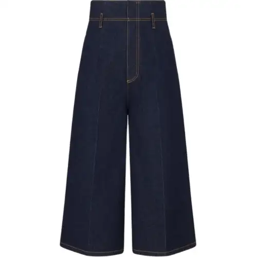 DIOR Jeans Women's Blue Moderate Wide Leg Pants