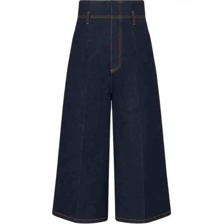 DIOR Jeans Women's Blue Moderate Wide Leg Pants