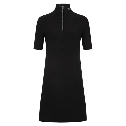 PRADA FW22 Short Sleeved Dress Women's Black