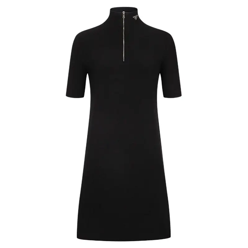 PRADA FW22 Short Sleeved Dress Women's Black