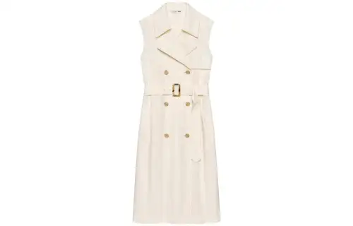 UNIQLO X JW Anderson Uniqlo Jw Anderson Co Branded Series Sleeveless Dresses Women's Ivory Suit Collar Moderate Mid Length