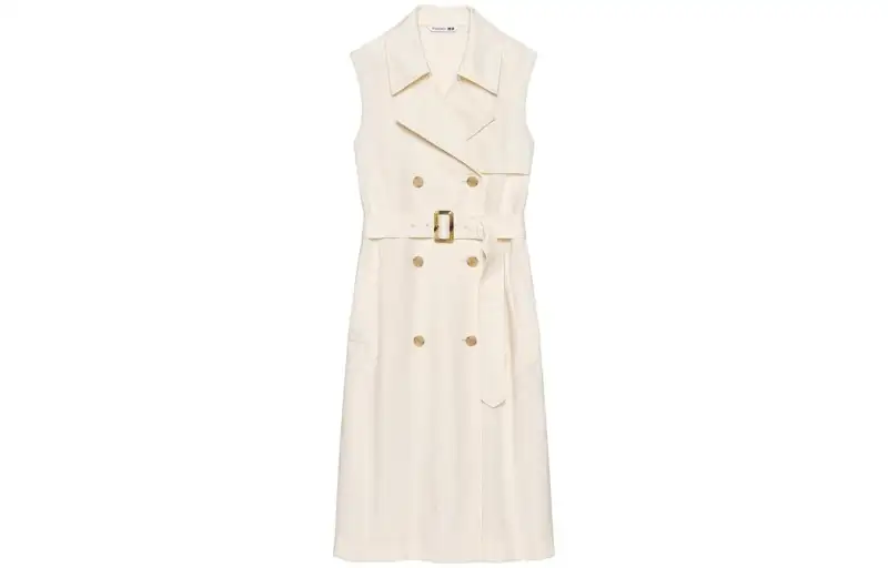 UNIQLO X JW Anderson Uniqlo Jw Anderson Co Branded Series Sleeveless Dresses Women's Ivory Suit Collar Moderate Mid Length