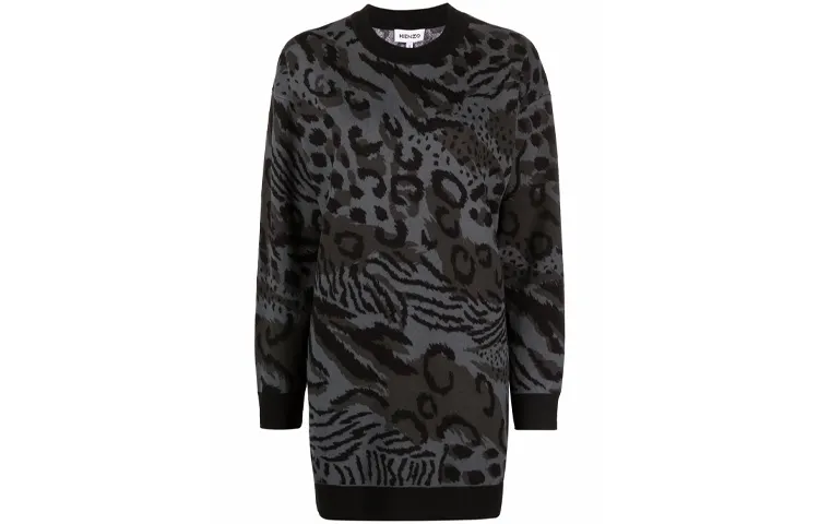 KENZO FW21 Long Sleeved Dress Women's Gray