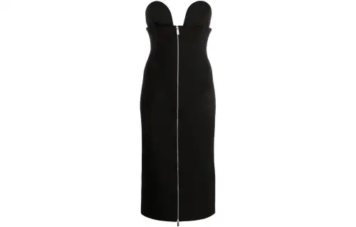 OFF-WHITE strapless midi dress