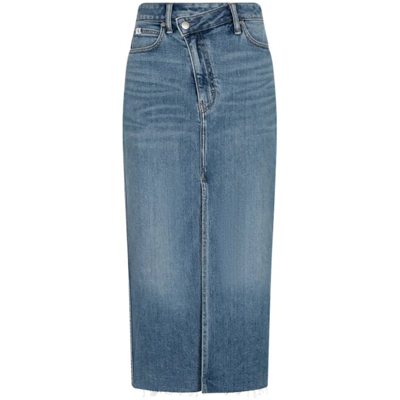 CALVIN KLEIN Denim Long Skirt Women's Denim Blue