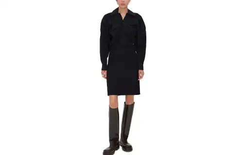 Bottega Veneta SS22 Wool Blend Long Sleeved Dress Women's
