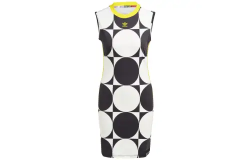 Adidas Originals Sleeveless Dresses Women's Black/White Crew Neck Moderate Short