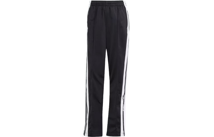 Adidas originals adicolor series Adibreak Tracksuit Bottoms Retro striped color block elastic waist loose knitted sweatpants women's black