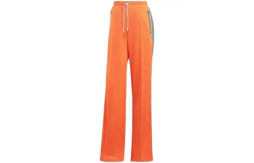 Adidas Originals Knitted Sweatpants Women's Orange Moderate Straight Fit Pants