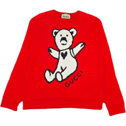 GUCCI Sweatshirts Unisex Red Crew Neck Moderate