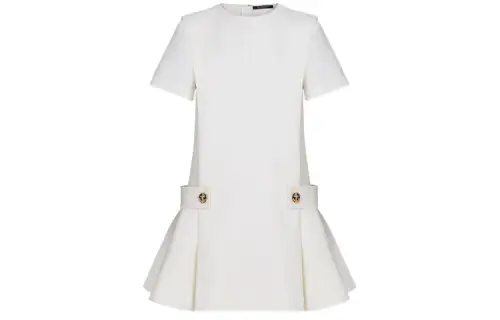 LOUIS VUITTON New Quarterly Products Of LV Short Sleeved Dresses Women's White Crew Neck Moderate