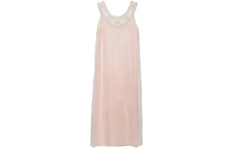 PRADA Sleeveless Dresses Women's Pink Crew Neck Moderate Mid Length