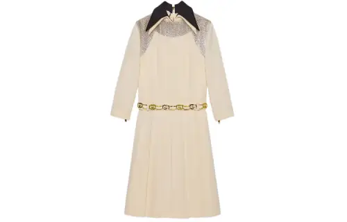 GUCCI Long Sleeved Dress Women's Ivory White