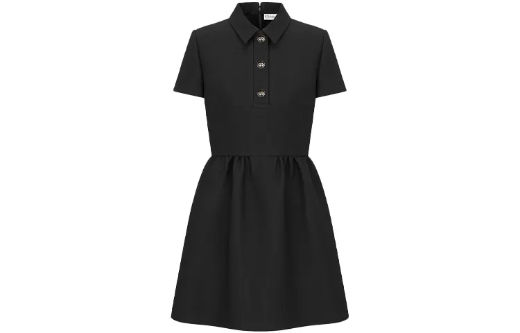 Dior wool button placket mini dress