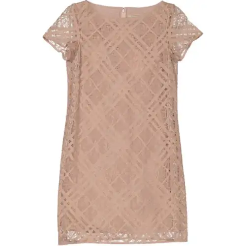 Burberry Short Sleeved Dress Women's Gray Pink