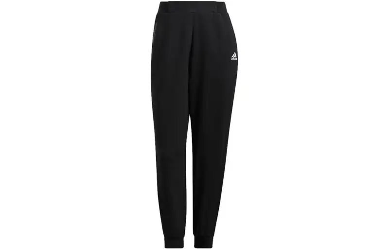 Adidas Knitted Sweatpants Women's Black Moderate Cuffed Pants
