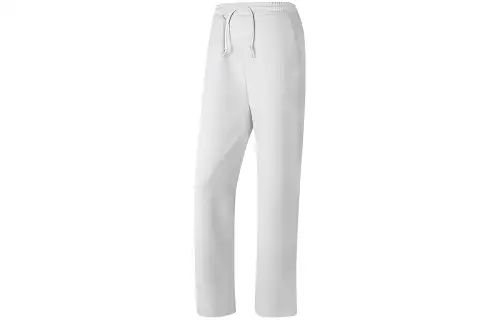 Skechers BASIC Solid Color Straight Fit Fleece Lined Loose Fit Knitted Sweatpants Full Length Pants Women's Light Gray