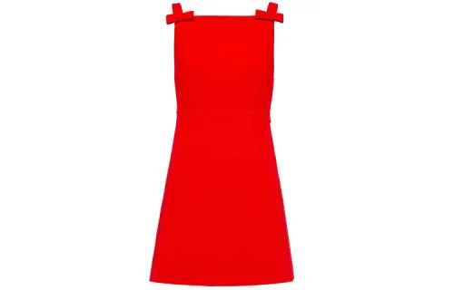 MIU MIU Sleeveless Dresses Women's Red Square Collar Moderate
