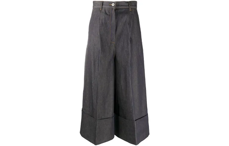 LOEWE Jeans Women's Ink Black Moderate Wide Leg Pants