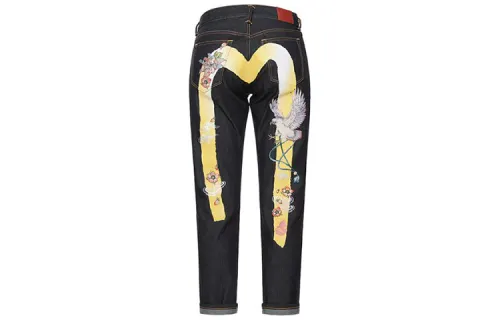 EVISU Jeans Women's Denim Blue Moderate Tapered Pants