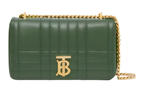Burberry Lola Bag Lambskin Crossbody Bag, Shoulder Bag Small Women's Dark Emerald Green