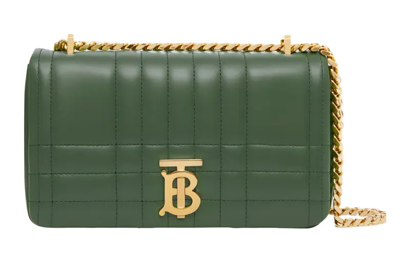 Burberry Lola Bag Lambskin Crossbody Bag, Shoulder Bag Small Women's Dark Emerald Green