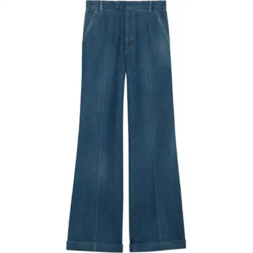 GUCCI Jeans Women's Blue Moderate Flared Pants