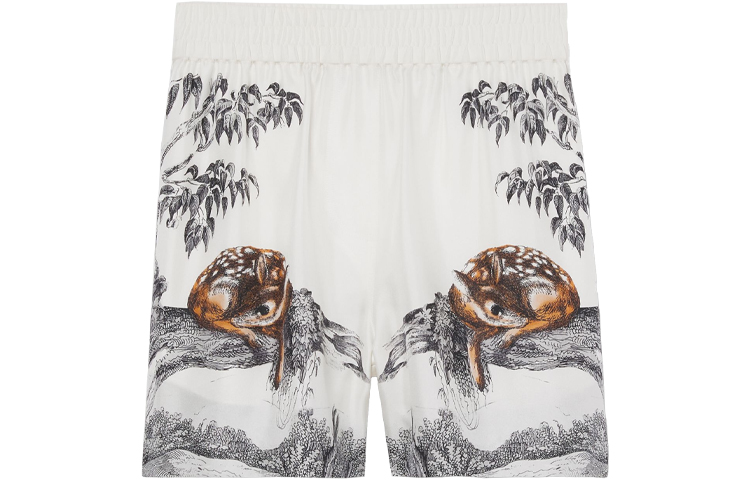 Женские шорты Burberry Silk Deer (бежевые)