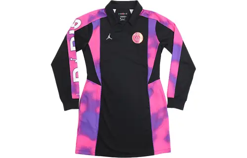 Jordan Long Sleeved Dresses Women's Black Crew Neck Moderate Short