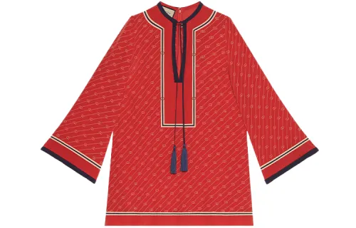GUCCI Long Sleeved Dress Women's Red