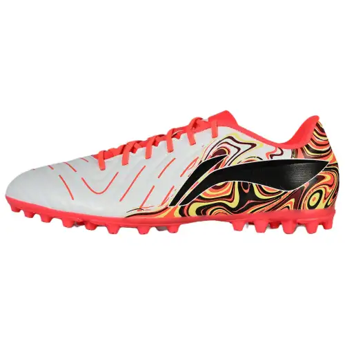 Li Ning MG Multi Ground Soccer Shoes Unisex Standard White/Neon Crystal Red