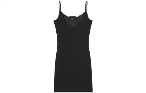 Balenciaga lace-trim ribbed minidress