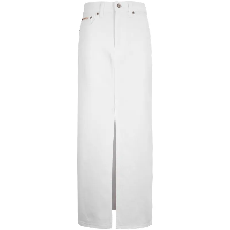 CALVIN KLEIN Denim Skirt Women's Dawn White