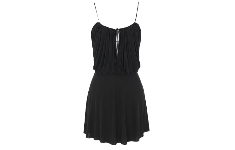 Женское платье SAINT LAURENT Плиссе (черное)