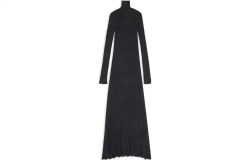Balenciaga Turtleneck Long Sleeve Maxi Dress
