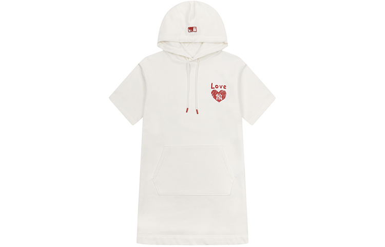 Женское платье-худи MLB Heart Hooded Dress (слоновая кость)