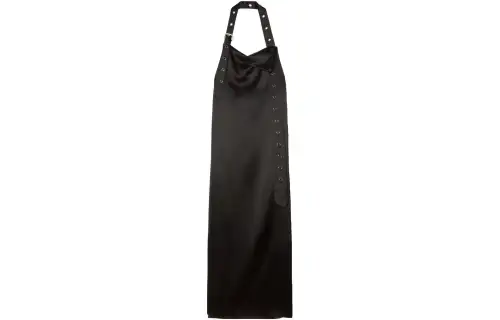 OFF-WHITE Belt-detail Satin Maxi Dress