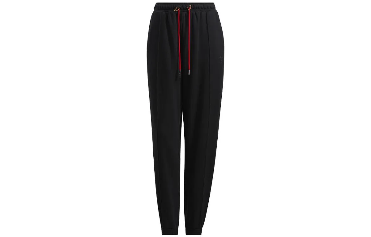 Adidas Originals Knitted Sweatpants Women's Black Moderate Cuffed Pants