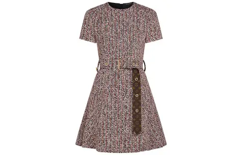 LOUIS VUITTON Short Sleeved Dress Women's Multicolor