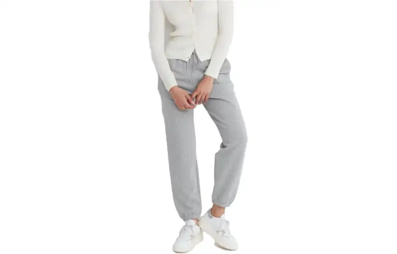 UNIQLO Knitted Sweatpants Women's Gray Moderate Cuffed Pants