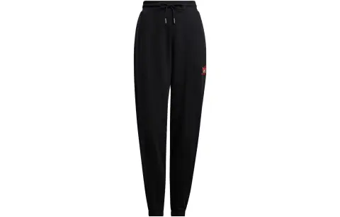 Adidas Originals Knitted Sweatpants Women's Black Moderate Cuffed Pants