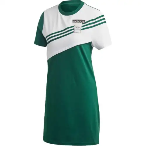 Adidas Short Sleeved Dress Women's Green/White Color