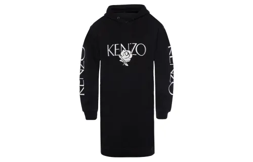 KENZO Long Sleeved Dresses Women's Black Hooded Moderate