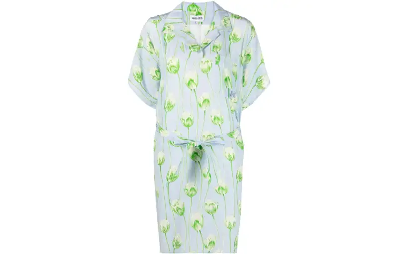 KENZO Short Sleeved Dress Women's Light Blue