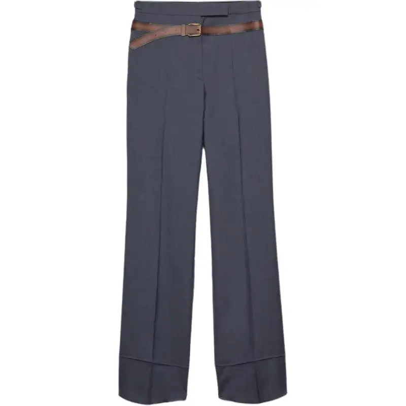 Prada belt-print trousers