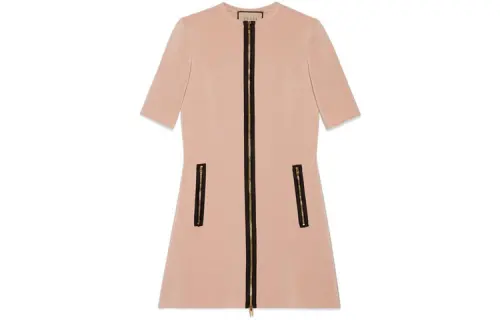 GUCCI Short Sleeved Dress Women's Beige