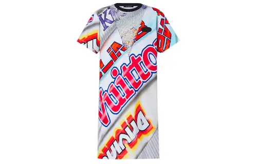 LOUIS VUITTON Short Sleeved Dress Women's Multicolor