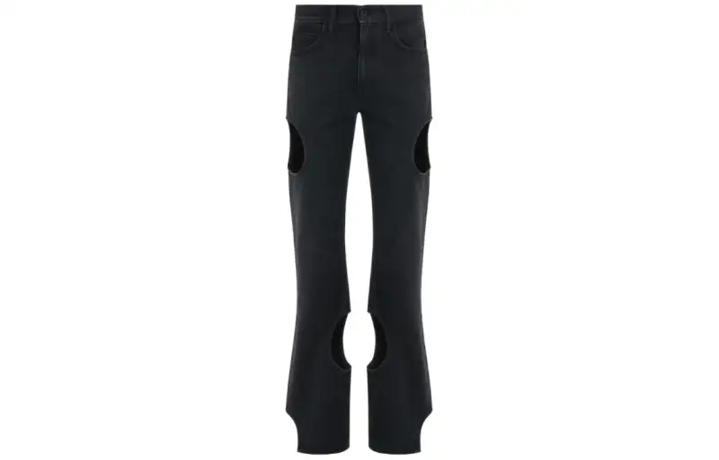 OFF-WHITE cut-out straight-leg jeans