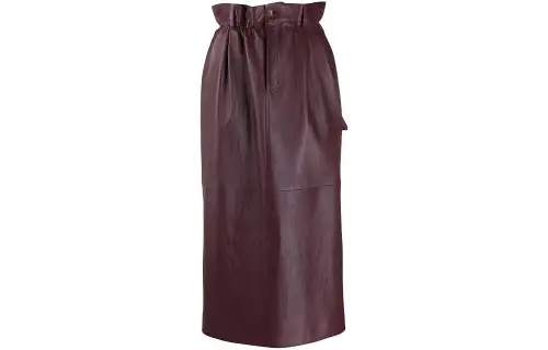 MIU MIU Leather Long Skirts Women's Red Moderate Long Other
