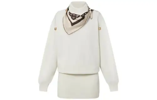 LOUIS VUITTON Long Sleeved Dress Women's White